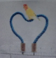 Parrot toy rope perch cotton blended pet supplies bungee to Med parrot standing 