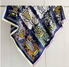 100 Silk flower Print Pure Twill Silk Wrap Scarf Bandana Large Shawl 53" NEW