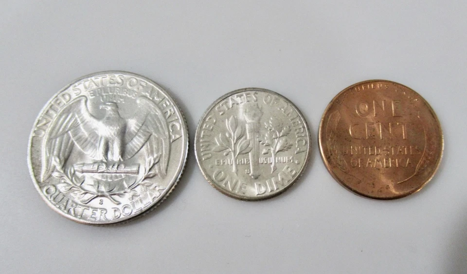 1950 S Brilliant Uncirculated Silver Coin Set,  3 Coins - Image 2 of 4