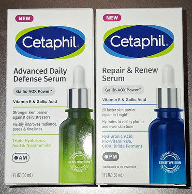 Cetaphil Gallic-AOX Power Face Serum Set Day/Night 1 fl oz Sensitive Skin