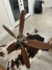 52 in 5-Blade Ceiling Fan Brushed Nickel, Brown/Silver, Wall Switch — photo 1