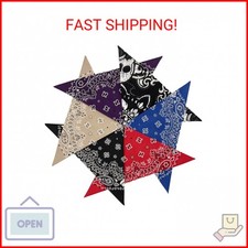 HankieWorld Bandanas 6 12 Pack Cotton 22inch Unisex Cowboy Kerchiefs Assorted 4-
