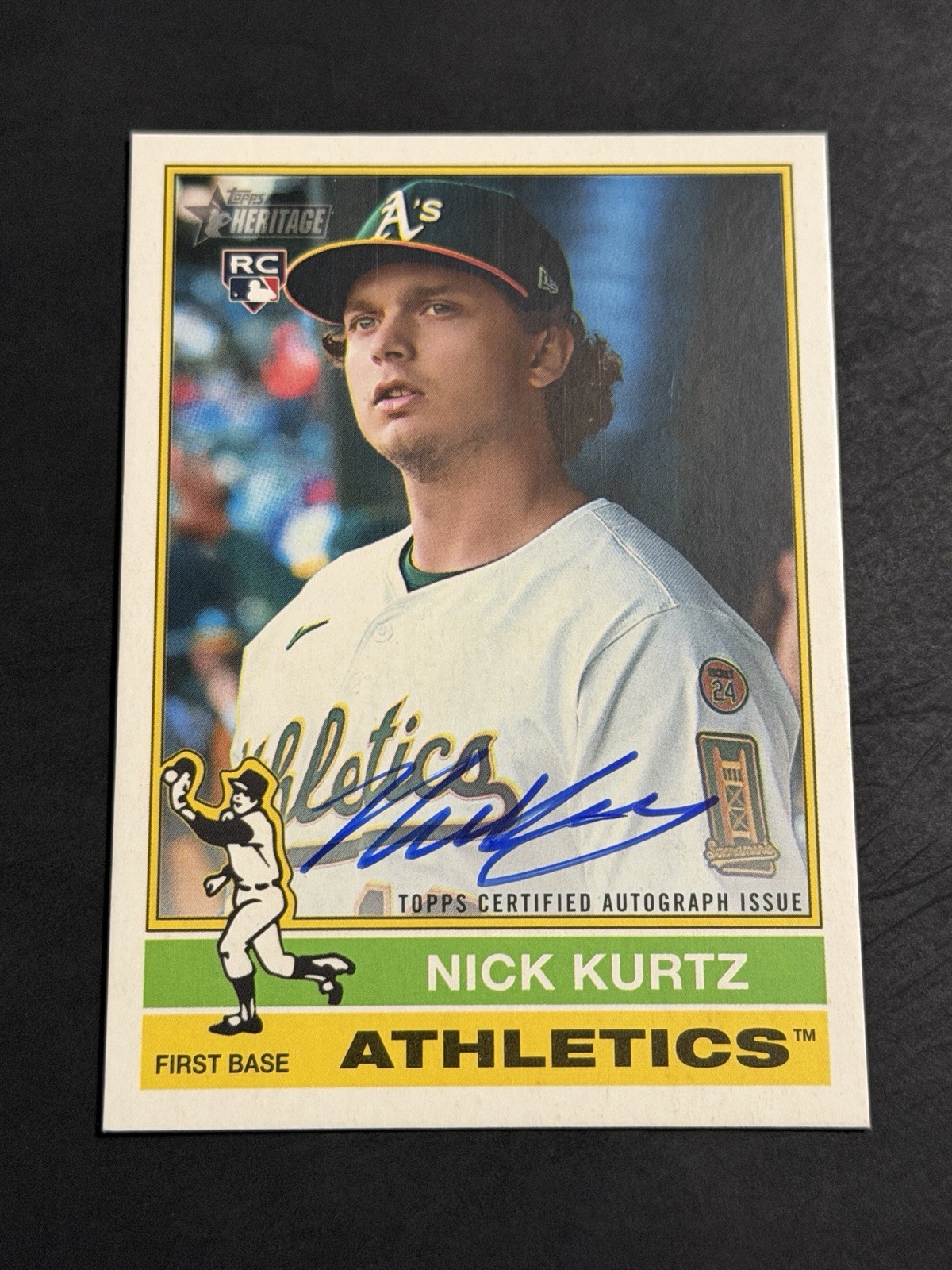 2025 Topps Heritage High Number Nick Kurtz RC Rookie Real One ON-CARD AUTO - A’s