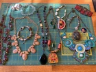 costume jewelry lot vintage chunky necklace earring bracelet boho retro wearable