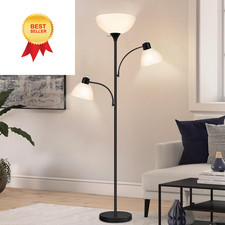Luvkczc Floor Lamps for Living Room, 72" Tall Torchiere Large, Black, White