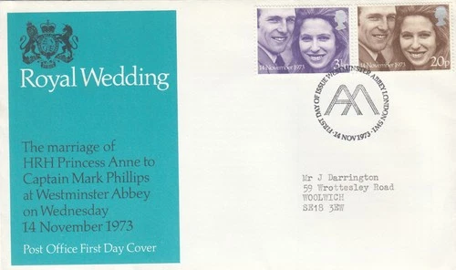 Princess Anne Wedding GB FDC Westminster Abbey London SW1 1973 (150988)