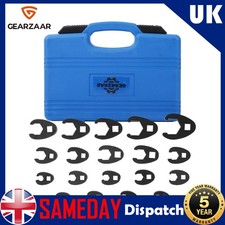 Crowfoot Wrench Set 8-32mm 19Pcs w/ Case UK Large Crows Foot Spanner Heavy Duty