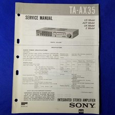SONY TA-AX35 Service Manual Original Paper OEM Repair Guide - USA