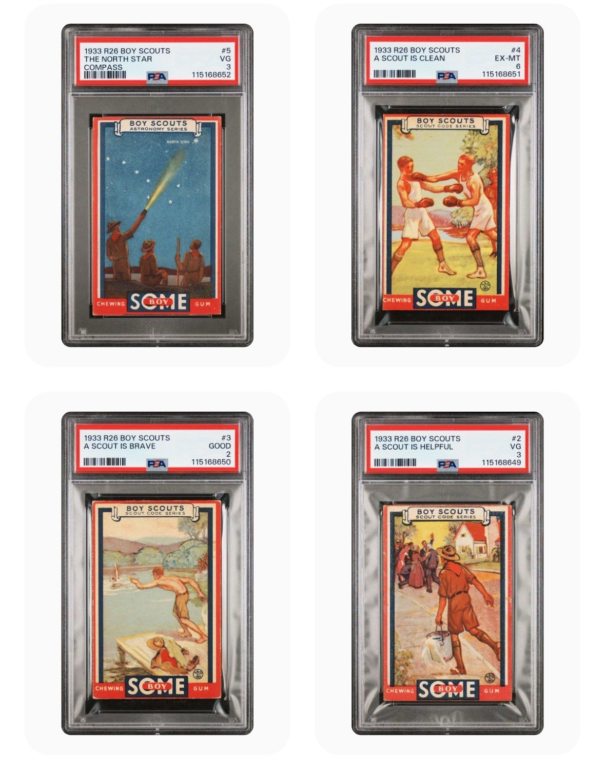 1933 Goudey Some Boy Scouts R26 Complete Set 48ALL GRADED!  AVG PSA 4.2! SCARCE! view 2