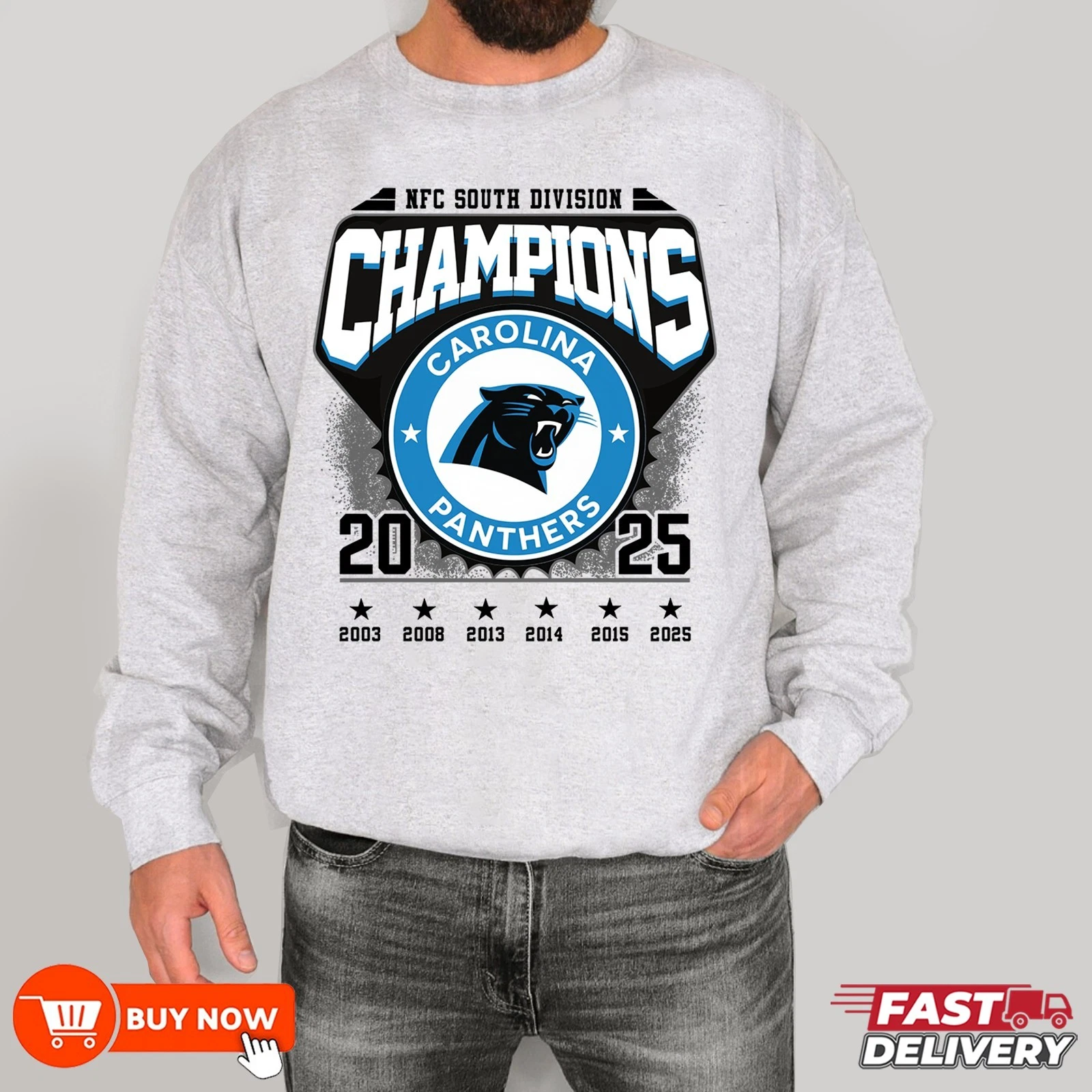 Carolina Panthers 2025 NFC South Division Champions Sweatshirt