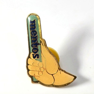 Mentos Candy Thumbs Up Advertising Pin Badge Vintage-Style Enamel Lapel Pin VG