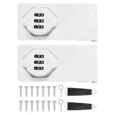 Password Rotary Hasp Locks White  2 Set , 90 Degree Keyless Cabinet Lock