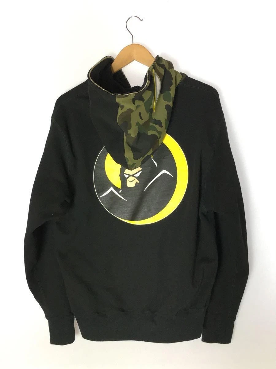 A BATHING APE (BAPE) Felpa con cappuccio e zip BAPE A Bathing Ape M nera cotone 001Zpj301001M #ED AZA