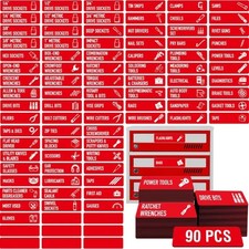 Magnetic Toolbox Labels 90 PCS Pre Printed  Blanks Tool Chest Organizer Large