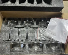 Moretoes Crystal Glassware 9oz Martini Glasses Set of 6