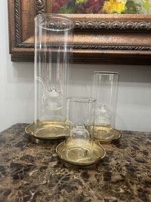 Wolfard Oil Lamps Set Of 3 w/ Bases 15, 12, 9 