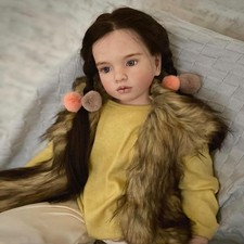 40'' Toddler Girl Reborn Doll Kit Hand-Rooted Hair Painted Lifelike Cloth Body
