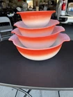 RARE JEANETTE POPPY GLO MIXING BOWL SET in original box.