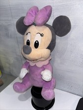 Disney Parks Minnie Mouse Plush Pink Purple Baby Stuffed Animal Doll Toy Soft