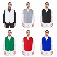 Unisex Volunteer Vest Button Up Work Uniform With Two Pockets Waistcoat Workwear