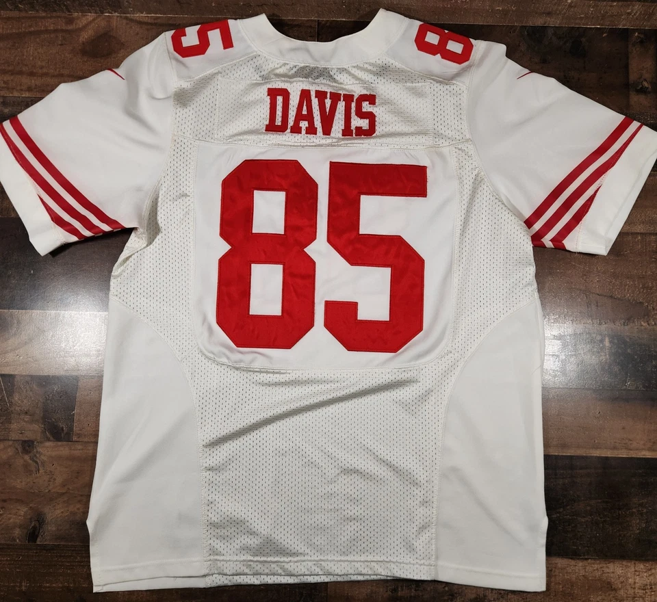 Camiseta masculina de futebol San Francisco 49ers 48 branca Vernon Davis #85 NFL Swoosh - Imagem 2 de 4