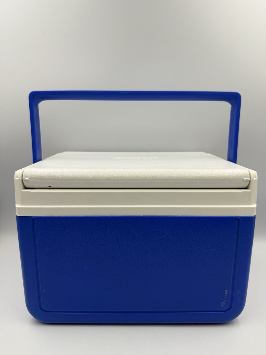 Coleman 5885 Flip Top Cooler Blue White Vintage USA Camping Lunch