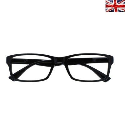 Universal Fit schwarze Designer Lesebrille +2,00 - perfekt für Indoor Lesen