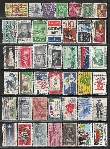 US United States Stamp Packet Lot of 42 Stamps off paper USA Collection used