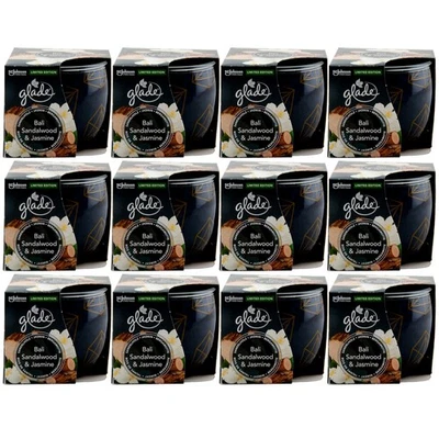 glade Duftkerze BALI SANDALWOOD & JASMINE 12 x 120g Sandelholz Jasmin Bergamotte - Bild 1 von 3