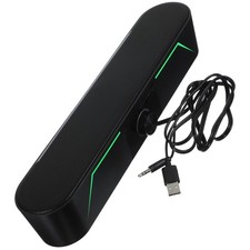 Compact Soundbar System Durable Plastic Desktop Speaker with LED Lighting Black