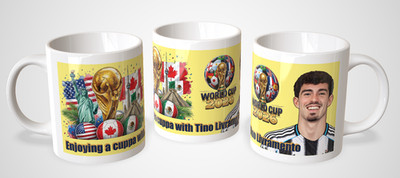   WM 2026 - Eine Tasse genießen mit Tino Livramento Themenbecher