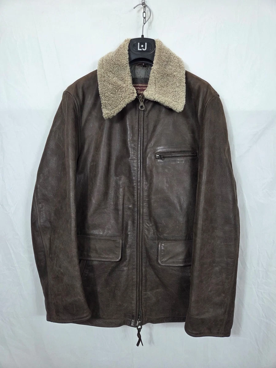 Veste Motard Homme Marron Marlboro Country Style - Cuir, Taille L, Occasion Très Utilisée