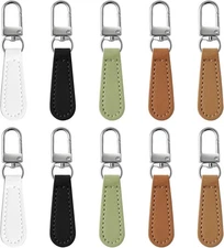 10Pcs Zipper Pull Replacement Leather Decorative Handle Detachable Zipper Repair