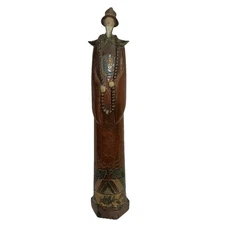 Tall Asian Inspired Ceramic Statue/Figurine, Chinese Large Glazed / Home Décor