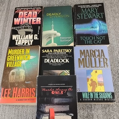 Mystery Suspense 7 Paperback Book Lot Stewart Paretsky Harris Muller Tapply