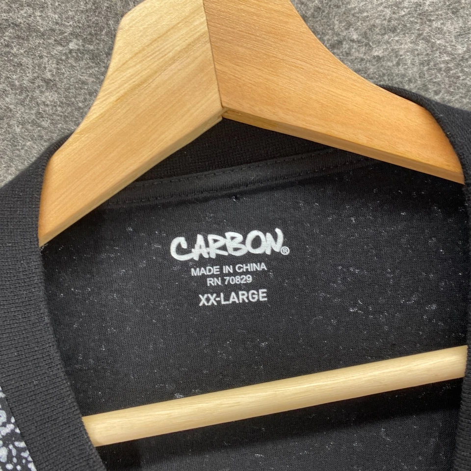 Carbon T-Shirt Men 2XL Black Geometric Crew Neck Short Sleeve Pullover Casual - Image 4 of 4