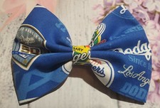 New LA Dodgers Hair Bow Clip Womans Girls or Kids Bow,Great for any Dodgers Fan