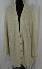 Bedford Fair Women's Crocheted Button Up Cardigan Size 3X Cotton Blend Casual
