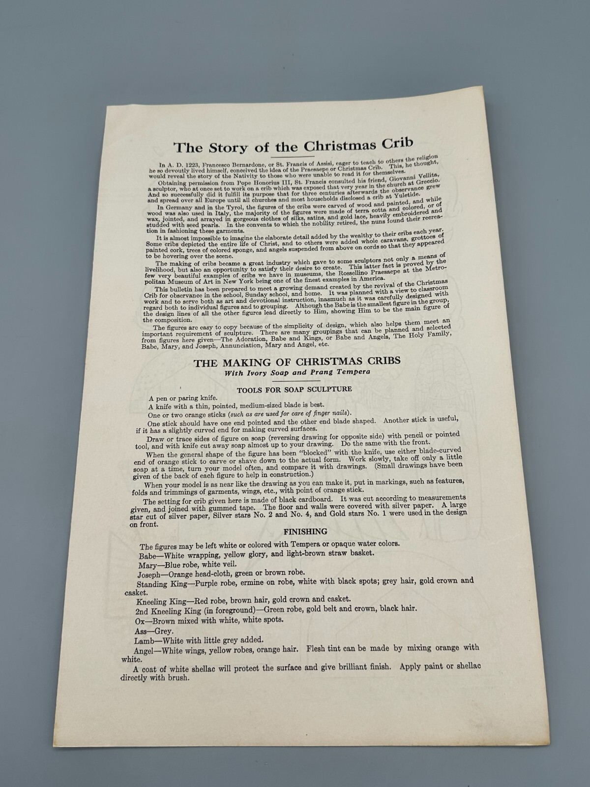 1920's Ivory Soap Carving Lesson Plans Templates for Teachers Antique!