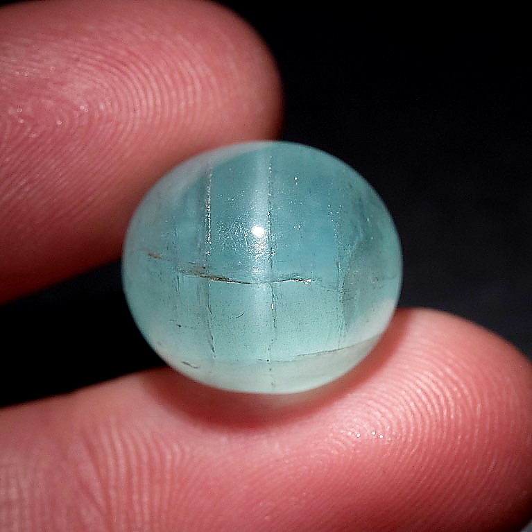 Shola Auténtico 17,19 CT Natural Ojo de Gato Aguamarina de Brasil, Cat Eye