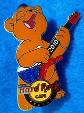 PRAGUE FLAG BEAR SERIES CZECH NATIONAL FLAG GUITAR Hard Rock Cafe PIN LE
