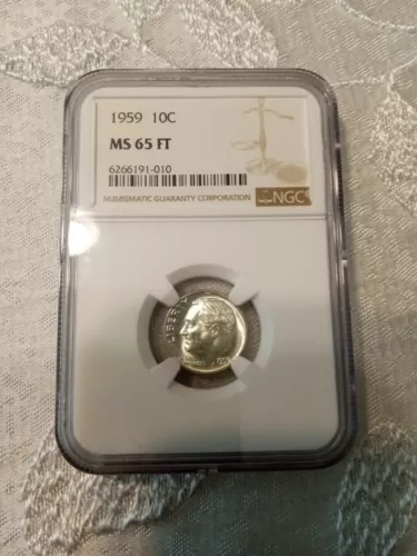 1959 10C  FB Roosevelt Dime NGC MS65FT