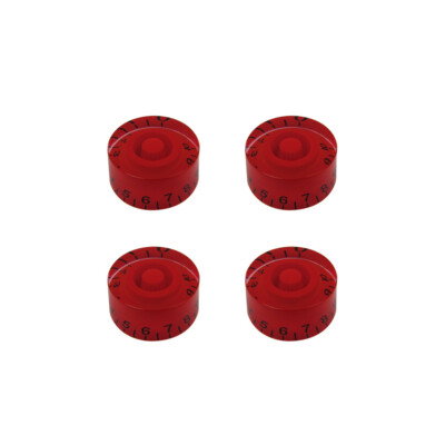 FLEOR 4x Red Barrel Volume Tone Control Speed Knobs Buttons for LP Style Guitar