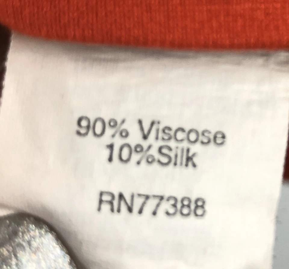 J. Blusa Crew Para Mujer M Roja Plisada Frontal Cuello Redondo Manga 3/4 Mezcla Seda AF2 Foto 4 de 4