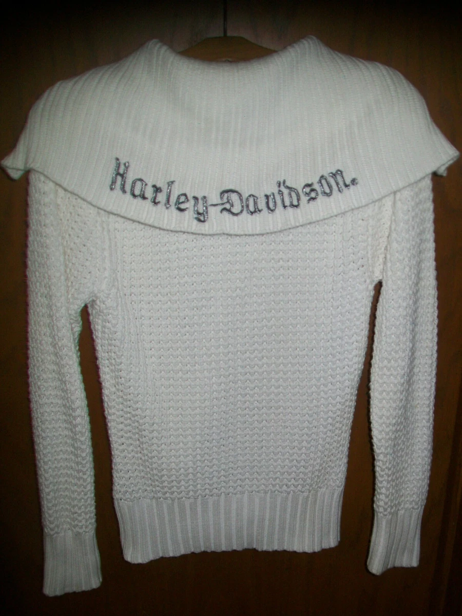 Harley Davidson Embroidered Full Zip Sweater Genuine Motor Clothes Ladies Sz Sm