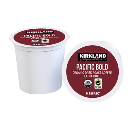Kirkland Signature PACIFIC BOLD Organic Coffee KCups, Dark Roast 120