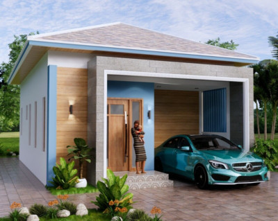 Custom Small House Design 6x9 Meter 2 Beds 1 Bath 20x30 Feet Hip (A4 Hard Copy)