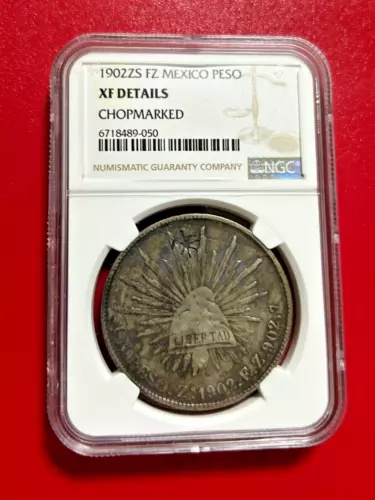 1902ZS FZ MEXICO SILVER PESO NGC XF DETAILS