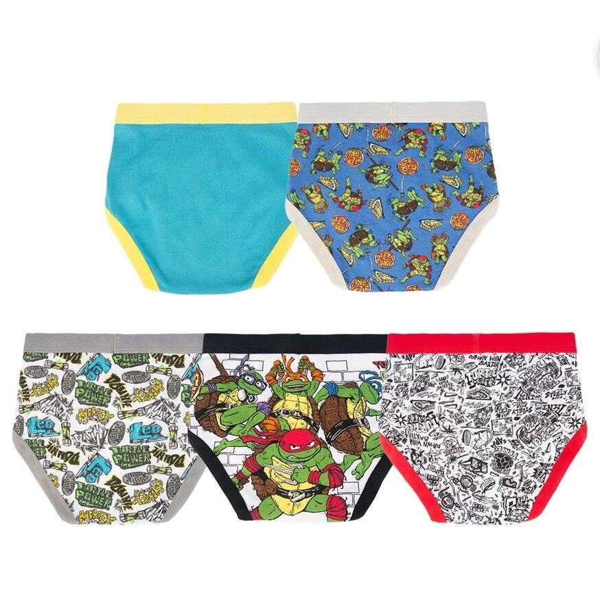 Paquete de 5 calzoncillos ropa interior de personajes Tortugas Ninja mutantes adolescentes para niños talla 6 Foto 4 de 4