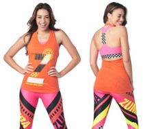 Top Halter Zumba Less Talk More Dance - Naranja Mandarina ~ S M XL ~ ¡Nuevo!